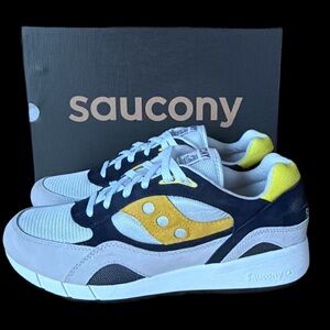 🔥Saucony SHADOW 6000  Men's size 11 Sneakers -Navy, Yellow, Blk, & White *NEW*